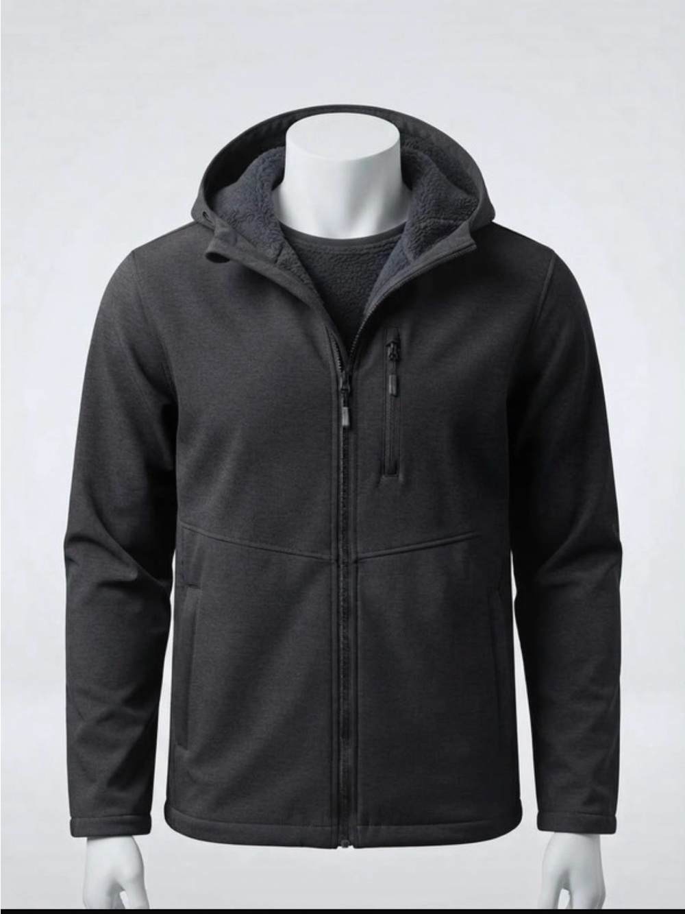 all in motion Men's Charcoal Hooded Performance Jacket